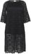 KAFFE Curve Damesjurk Jaida Zwart Diep Gebloemd Polyester Ronde Hals Driekwart Mouw Lang Casual Lente/Zomer 2026 S