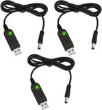 OEM ZenithVibe USB naar 12.6V Boost Oplaadkabel DC 5.5x2.1mm - Zwart - 1m