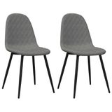 VidaXL Eetkamerstoelen 2 stuks fluweel lichtgrijs