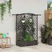 VidaXL Verhoogd bed met trellis en dak bruin 124 x 40 x 123 cm pp
