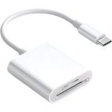 Lecteur de carte universel - prend en charge les cartes micro SD/SD/TF - port USB-C - blanc