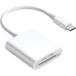 Lecteur de carte universel - prend en charge les cartes micro SD/SD/TF - port USB-C - blanc