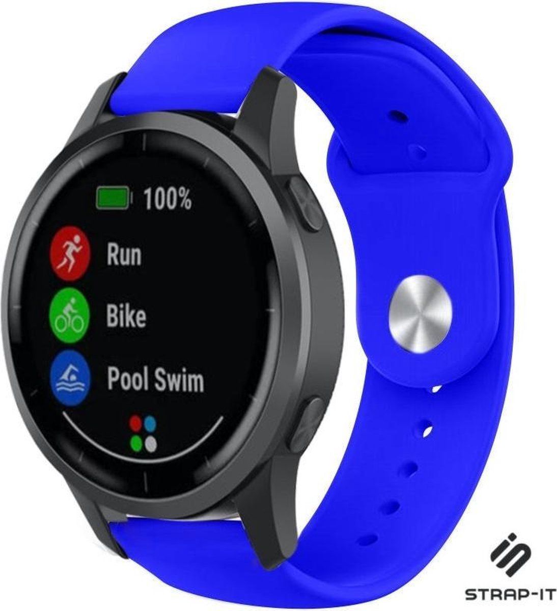 Strap-it Garmin Vivoactive 4 sport band - 45mm - blauw