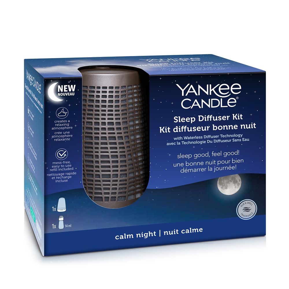 Yankee Candle Sleep Diffuser Starters Kit - Calm Night - Bronze - Black