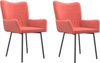 vidaXL Eetkamerstoelen 2 stuks fluweel roze