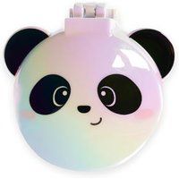 Legami - Mooie haarborstel met spiegel, panda-thema, opvouwbare borstel, opent en sluit met één klik, comfortabel en praktisch om overal mee naartoe te nemen