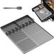 Famanu Tapis de table latérale en silicone pour barbecue - résistant à la chaleur et antidérapant - tapis de protection pour grill à gaz et accessoires de grill - gris