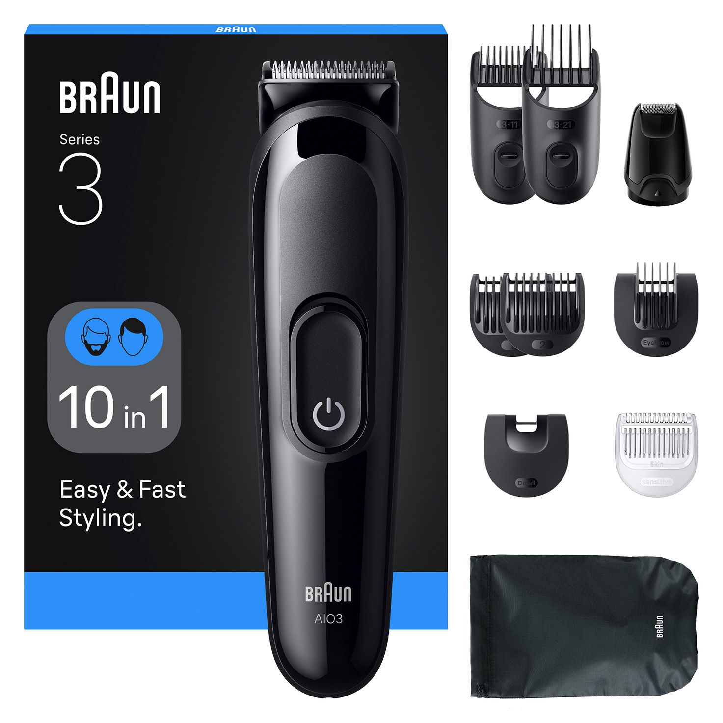 Braun All-in-One Series 3 AIO3560 - Baardtrimmer en Tondeuse - Zwart