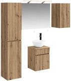 vidaXL Badkamerkastenset 5 stuks Artisanaal eiken Bewerkt hout