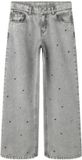 Name It - Broek - NKFROSE - Hartjes studs - Lichtgrijs - Maat 128