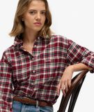 Superdry check flannel relaxed overhemd van biologisch katoen