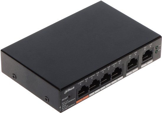 Dahua CS4006-4GT-60 Serie - PoE Switch - 4 Poorten - Beheerd - 60W