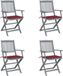 Acaciahout fauteuil set van 4 met kussens