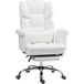 Pangivo Chaise de bureau ergonomique inclinable avec repose-pieds similicuir blanc 48-56 cm