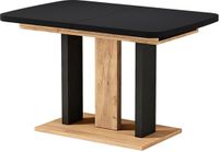 Vicco Eettafel Fenaro, Zwart/Goudkleurig Eiken, 120-160 x 80 cm