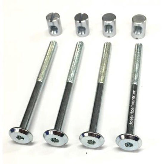 Deltafix Verbindingsbout en moer M6x80mm - 4 stuks