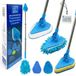Nettoyant carrelage salle de bain Épurateur de carrelage - Télescopique - Avec microfibre et éponge - Pour douche et baignoire