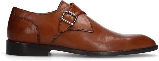 Manfield Heren Cognac Leren Gespschoenen Maat 44 - 1287010