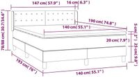 vidaXL Boxspring met matras stof donkerbruin 140x190 cm