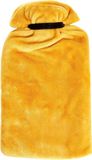 Merkloos / Sans marque Extra grote 27 liter warmwaterfles - knuffelzachte hoes - oker kleur