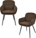 WOOOD Runa Eetkamerstoelen - Polyester - Warm Bruin - Set van 2