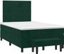 vidaXL Boxspringbed met matras, fluweel, donkergroen, 120x190 cm