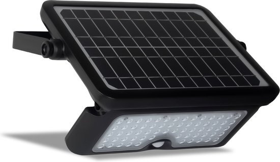 FlinQ Solar LED Floodlight 10W - Schijnwerper op zonne-energie - Buitenlamp - IP65 - Fel licht met bewegingssensor
