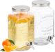 Merkloos Relaxdays Glazen Limonadetap - Set van 2 - 3,5 L - Met Kraantje - Deksel