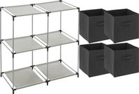 5Five Kastmandjes/opberg manden - donkergrijs - 4x stuks van 29L