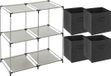 5Five Kastmandjes/opberg manden - donkergrijs - 4x stuks van 29L