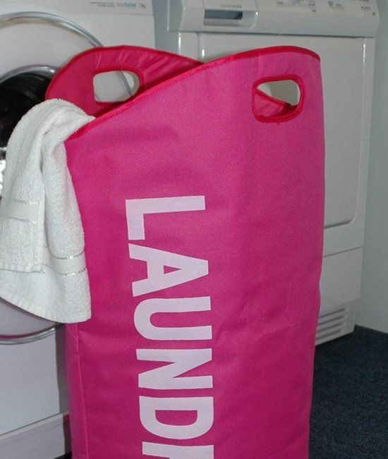 Blanket Wasmand - 70 liter - roze - Rond - Canvas