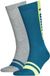PUMA heren seasonal logo 2P sokken blauw & grijs