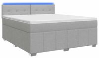 vidaXL Boxspringbed met matras, lichtgrijs, 160 x 200 cm, stof