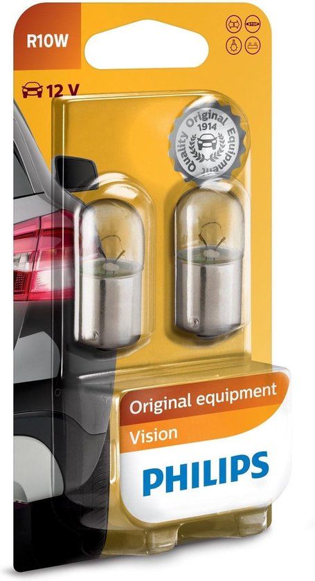 Philips BA15s R10W - Set - Halogeenlamp - 12V - 2 stuks