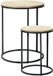 Home & Styling Bijzettafeltjes set 2x stuks Verona - zwart/naturel - D40 x H50 cm/D30 x H40 cm - metaal/hout