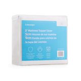 Linenspa Matrastopper van 5,6 cm (6 cm), volledig overtrek, alleen overtrek, wasbaar in de machine, ademend, antislip - hoes voor matrastopper met rits, alleen overtrek, wit