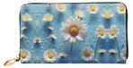 Ultra Slim Portefeuille en Cuir pour Femmes avec Motif Floral