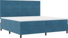 vidaXL Boxspringbed met LED Verlichting Bleu Foncé 200 x 200 cm Velours