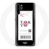 Maniacase Hoesje voor Huawei P30 pro Vliegticket Tokyo Japan