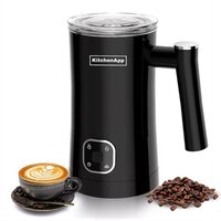 KitchenApp Elektrische Melkopschuimer - 4 in 1 - 350ML - Zwart