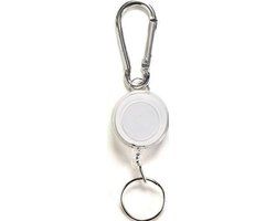 2x Uittrekbaar Koord ~ Sleutelhanger - van Heble® - Wit - Unisex