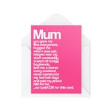 Grappige CBH Grappige verjaardagskaarten - Moederkaarten - Moederdagkaarten - You Gave Me Lifts Everywhere Hugged Me When I Was Sad - CBH1972