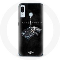 Maniacase Samsung Galaxy A40 Hoesje Game of Thrones seizoen 8 De IJzeren Troon Huis Stark Logo Winter komt eraan