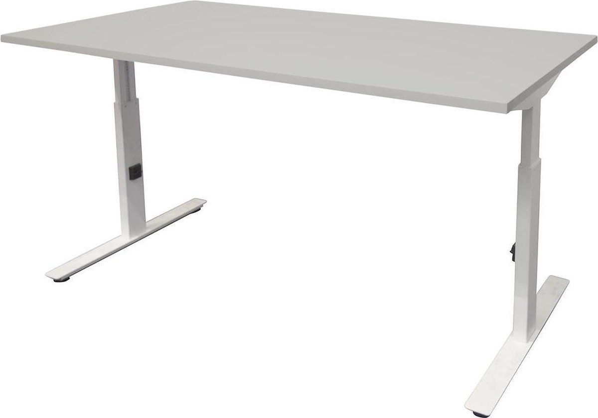 Schaffenburg Verstelbaar Bureau - Linesto 120x80 grijs - wit frame