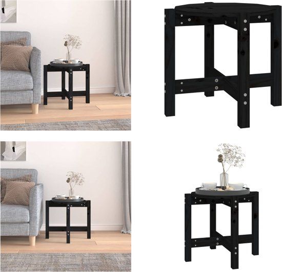 vidaXL Salontafel massief grenenhout zwart