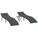 VidaXL Lounge Tuinstoel Gecapitonneerde zitting Polyrattan, Staal Grijs