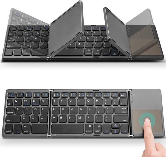 Kuchoow Bluetooth-toetsenbordtablet met QWERTY-touchpad Draadloze indeling Opvouwbaar