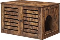 FEANDREA Kattenbak, Kattenhuis, met Deuren, Vintage Bruin