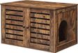 FEANDREA Kattenbak, Kattenhuis, met Deuren, Vintage Bruin