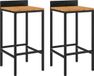 vidaXL Zwarte barkruk met rugleuning - Design - Metaal - 78 cm zithoogte